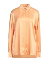 Alysi Woman Shirt Apricot Size 8 Silk In Orange