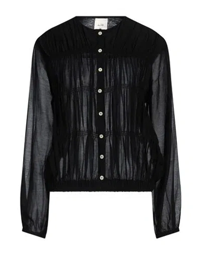 Alysi Woman Shirt Black Size 4 Cotton, Silk In Black