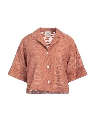 Alysi Woman Shirt Brick Size 8 Cotton, Polyamide, Acrylic In Red