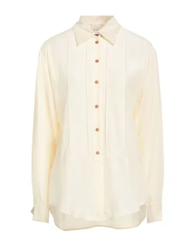 Alysi Woman Shirt Cream Size 4 Silk In White