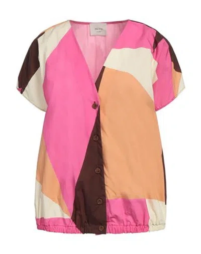 Alysi Woman Shirt Fuchsia Size 8 Cotton In Pink