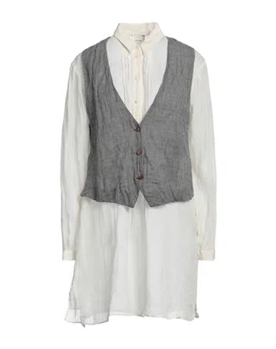 Alysi Woman Shirt Ivory Size 4 Ramie, Virgin Wool, Cotton, Metallic Fiber In White