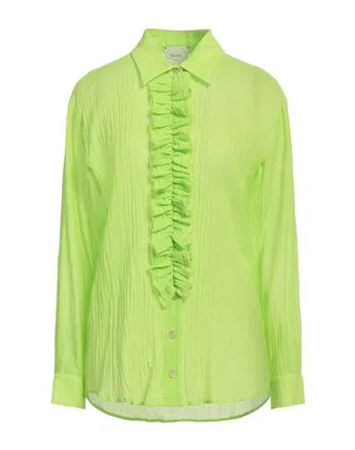 Alysi Woman Shirt Lime Green Size 8 Cotton