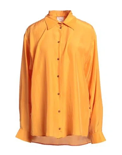 Alysi Woman Shirt Orange Size 6 Silk