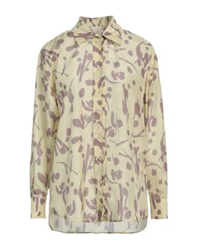 Alysi Woman Shirt Pastel Yellow Size 8 Silk