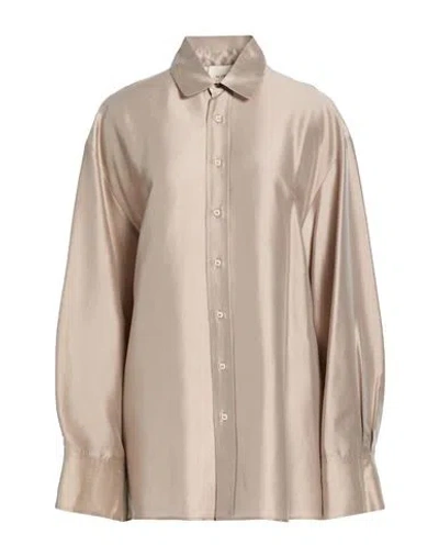 Alysi Woman Shirt Taupe Size 6 Lyocell, Silk In Brown
