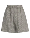 Alysi Woman Shorts & Bermuda Shorts Charcoal Size 6 Linen, Polyamide In Grey