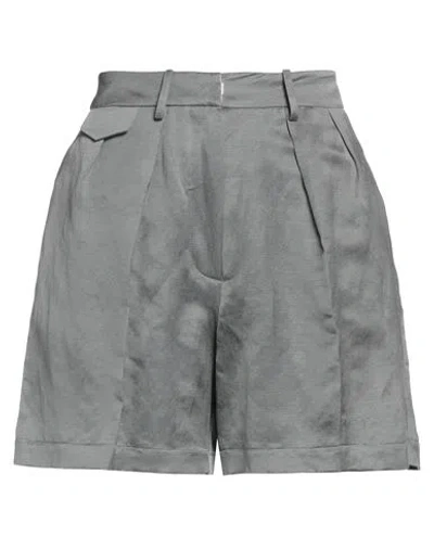 Alysi Woman Shorts & Bermuda Shorts Grey Size 2 Linen, Cupro