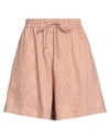 Alysi Woman Shorts & Bermuda Shorts Rust Size 6 Linen, Polyamide In Red
