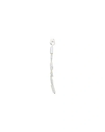 Alysi Woman Single Earring Ivory Size - Metal In White