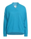 Alysi Woman Sweater Azure Size L Merino Wool, Cashmere In Blue