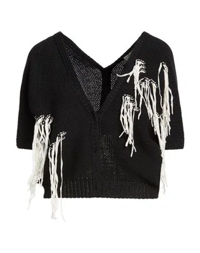 Alysi Woman Sweater Black Size 0 Cotton, Polyester