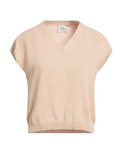 Alysi Woman Sweater Blush Size L Cotton In Neutral
