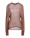 Alysi Woman Sweater Brown Size M Mohair Wool, Polyamide, Merino Wool