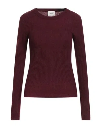 Alysi Woman Sweater Burgundy Size S Wool, Cashmere