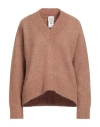 Alysi Woman Sweater Camel Size L Alpaca Wool, Polyamide, Merino Wool, Elastane