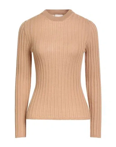 Alysi Woman Sweater Camel Size L Wool, Acrylic, Mohair Wool, Polyamide