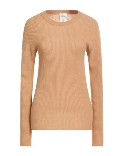 Alysi Woman Sweater Camel Size L Wool, Cashmere In Pink