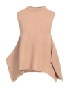 Alysi Woman Sweater Camel Size M Wool, Cashmere In Beige