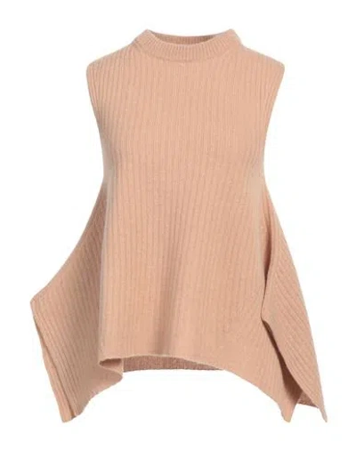 Alysi Woman Sweater Camel Size M Wool, Cashmere In Beige