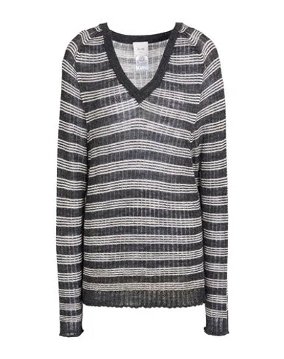 Alysi Woman Sweater Charcoal Size M Acrylic, Alpaca Wool, Merino Wool