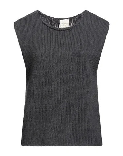 Alysi Woman Sweater Charcoal Size M Wool, Cashmere In Gray