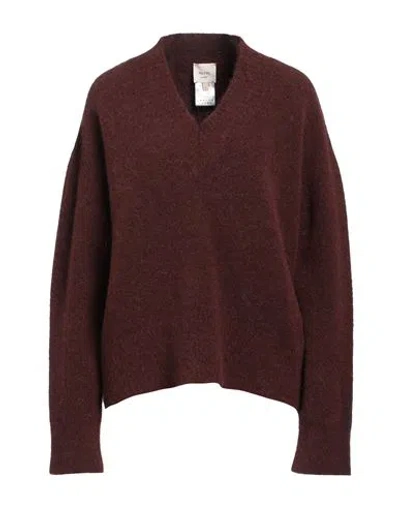 Alysi Woman Sweater Cocoa Size L Alpaca Wool, Polyamide, Merino Wool, Elastane In Brown
