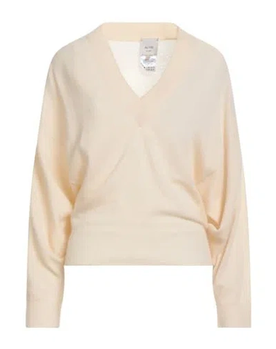 Alysi Woman Sweater Cream Size L Merino Wool, Cashmere