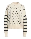 Alysi Woman Sweater Cream Size M Wool, Alpaca Wool, Acrylic, Polyamide