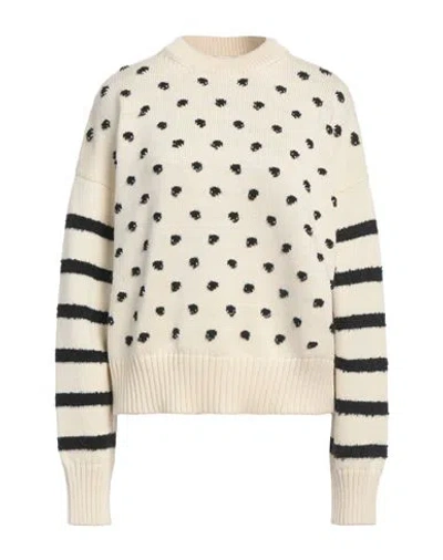 Alysi Woman Sweater Cream Size M Wool, Alpaca Wool, Acrylic, Polyamide