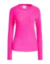 Alysi Woman Sweater Fuchsia Size L Merino Wool, Cashmere In Pink