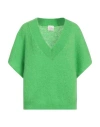 Alysi Woman Sweater Green Size Xl Mohair Wool, Polyamide, Elastane In Green