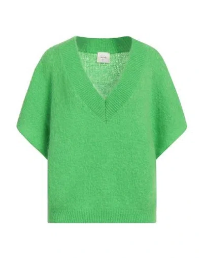 Alysi Woman Sweater Green Size Xl Mohair Wool, Polyamide, Elastane