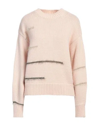 Alysi Woman Sweater Light Pink Size M Acrylic, Alpaca Wool, Wool, Viscose, Textile Fibers
