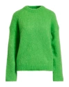 Alysi Woman Sweater Lime Green Size S Mohair Wool, Polyamide, Elastane In Green