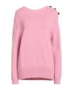 Alysi Woman Sweater Pink Size M Acrylic, Alpaca Wool, Merino Wool In Pink