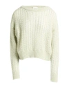 Alysi Woman Sweater Sage Green Size L Alpaca Wool, Polyamide
