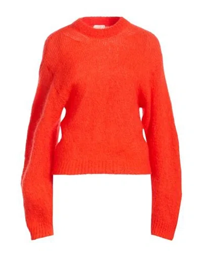 Alysi Woman Sweater Tomato Red Size S Mohair Wool, Polyamide, Elastane