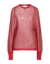 Alysi Woman Sweater Tomato Red Size M Mohair Wool, Recycled Polyacrylic, Merino Wool In Tomato Red