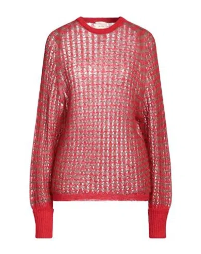 Alysi Woman Sweater Tomato Red Size M Mohair Wool, Recycled Polyacrylic, Merino Wool