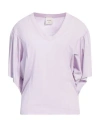 Alysi Woman T-shirt Lilac Size 8 Cotton In Purple