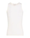 Alysi Woman Tank Top Cream Size 6 Viscose, Wool, Elastane