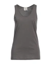 Alysi Woman Tank Top Grey Size 8 Cotton