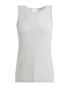 Alysi Woman Tank Top Light Grey Size 10 Viscose, Wool, Elastane