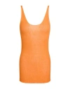 Alysi Woman Tank Top Orange Size L Cotton, Polyester