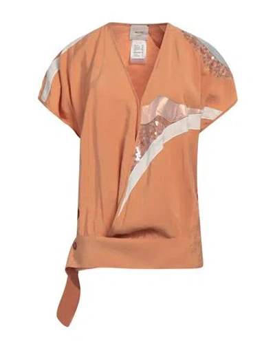 Alysi Woman Top Apricot Size 4 Modal, Polyester, Silk In Orange