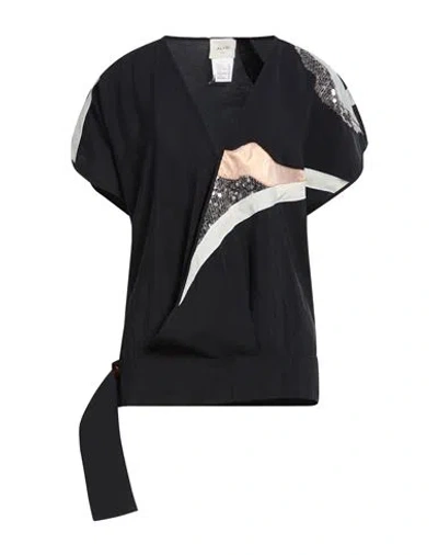 Alysi Woman Top Black Size 4 Modal, Polyester, Silk