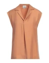 Alysi Woman Top Camel Size 2 Silk In Beige