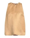 Alysi Woman Top Camel Size 8 Linen, Cupro In Beige