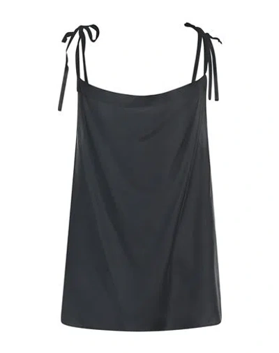 Alysi Woman Top Charcoal Size 6 Silk In Grey